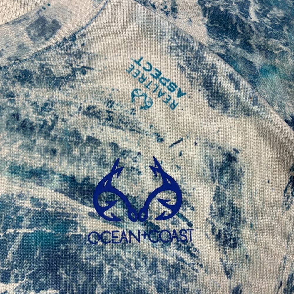 Ocean Coast Realtree Womens XL Performance Fishing Shirt Blue Long Sleeve UV - Picture 4 of 8